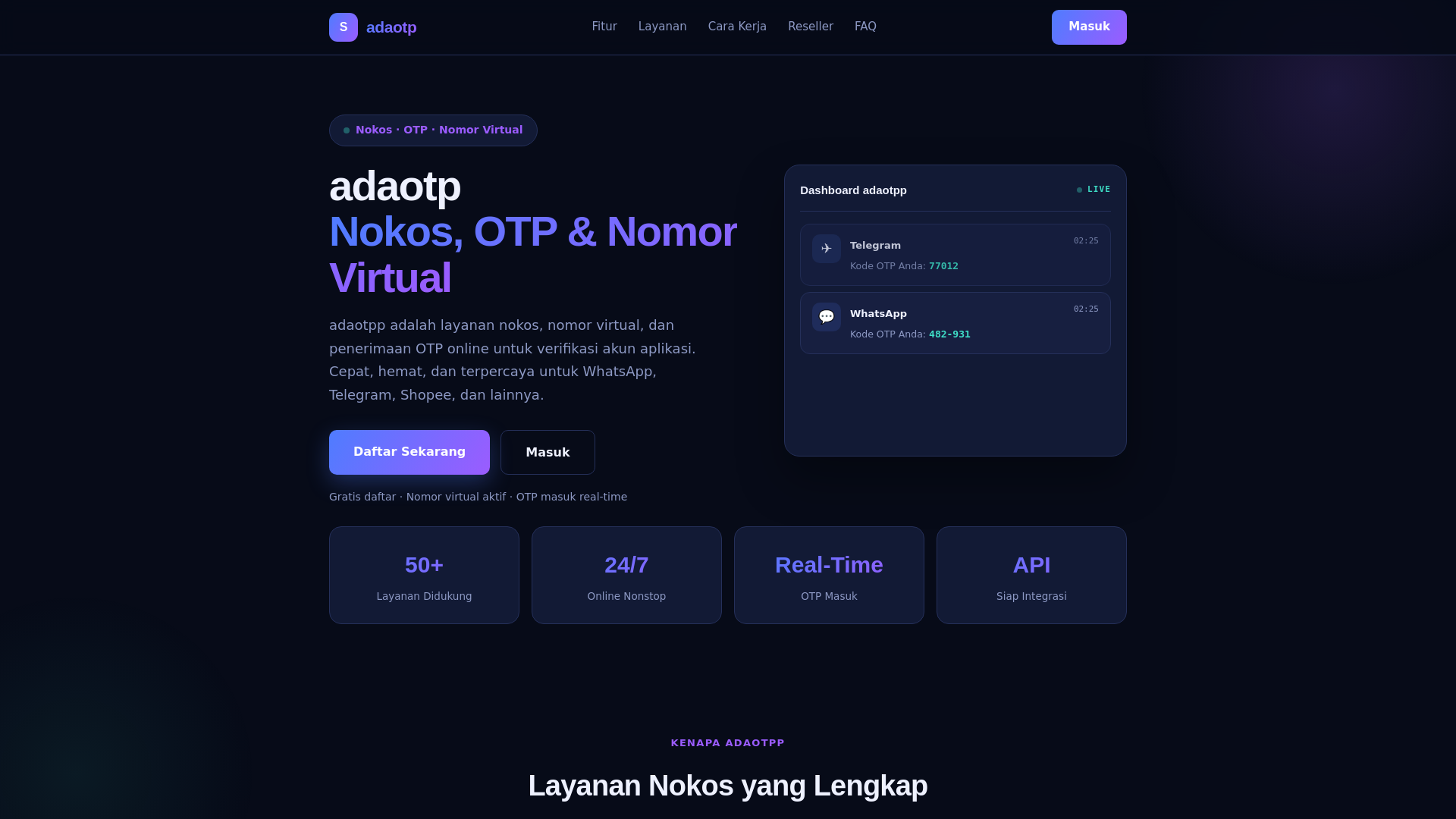 Screenshot of adaotp.biz.id