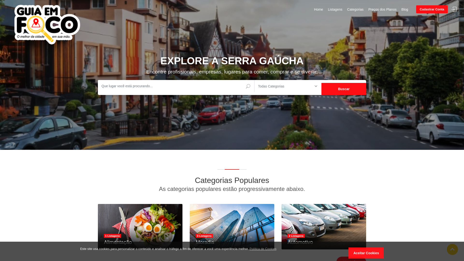 Screenshot of guiaemfoco.com.br