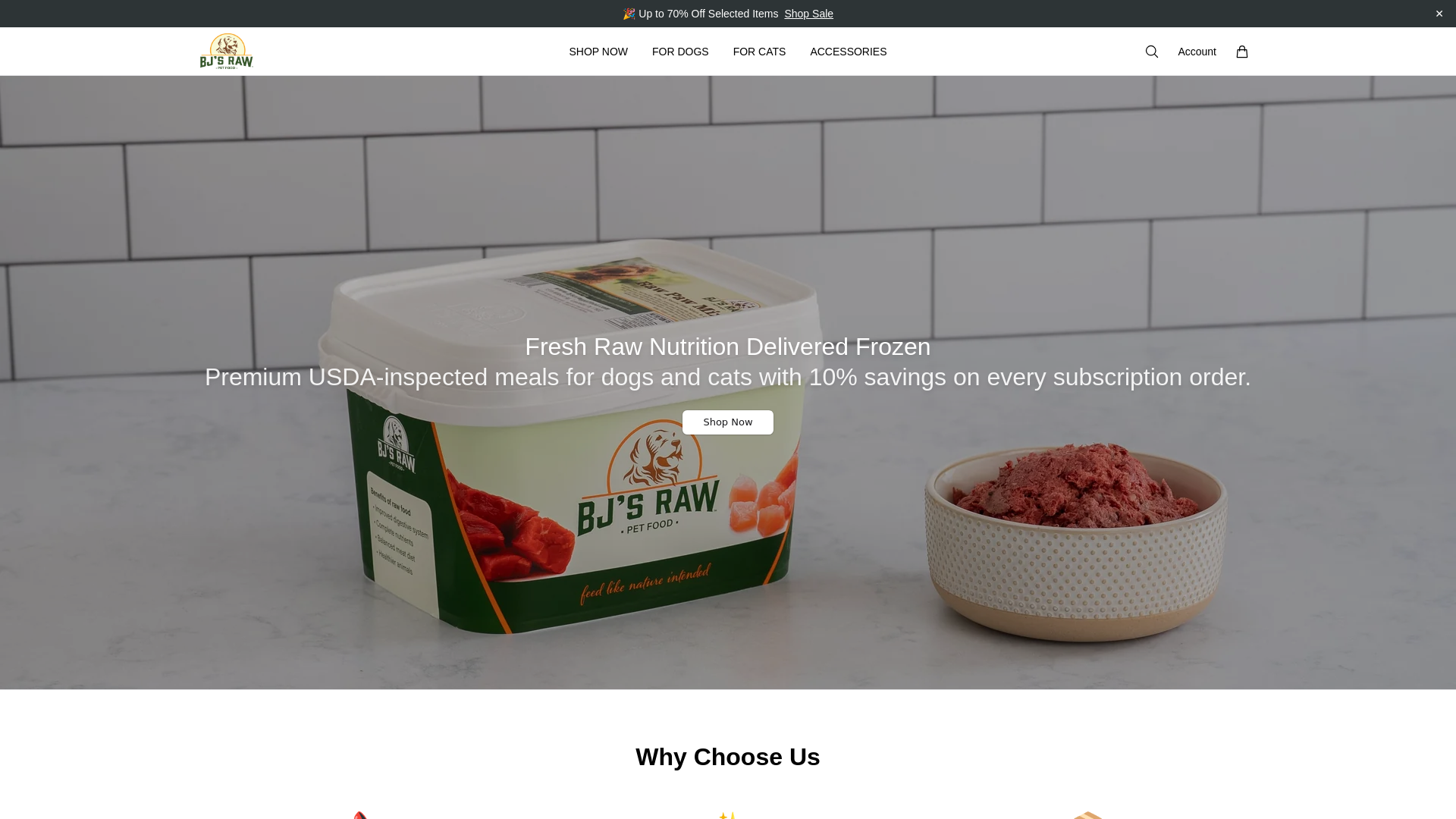 Screenshot von bjsrawpetfoodco.shop