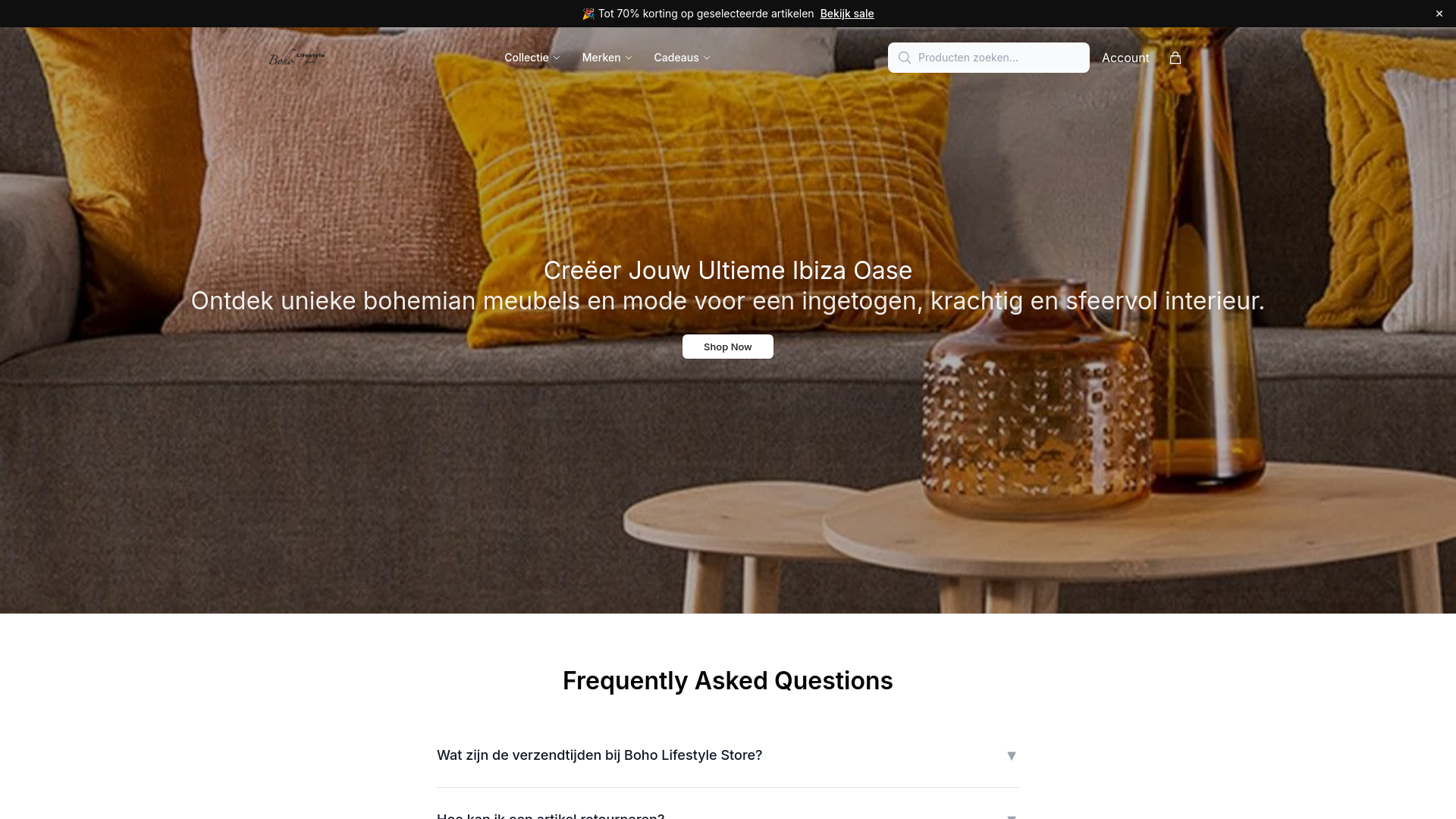 Screenshot of boholifestylestore.shop