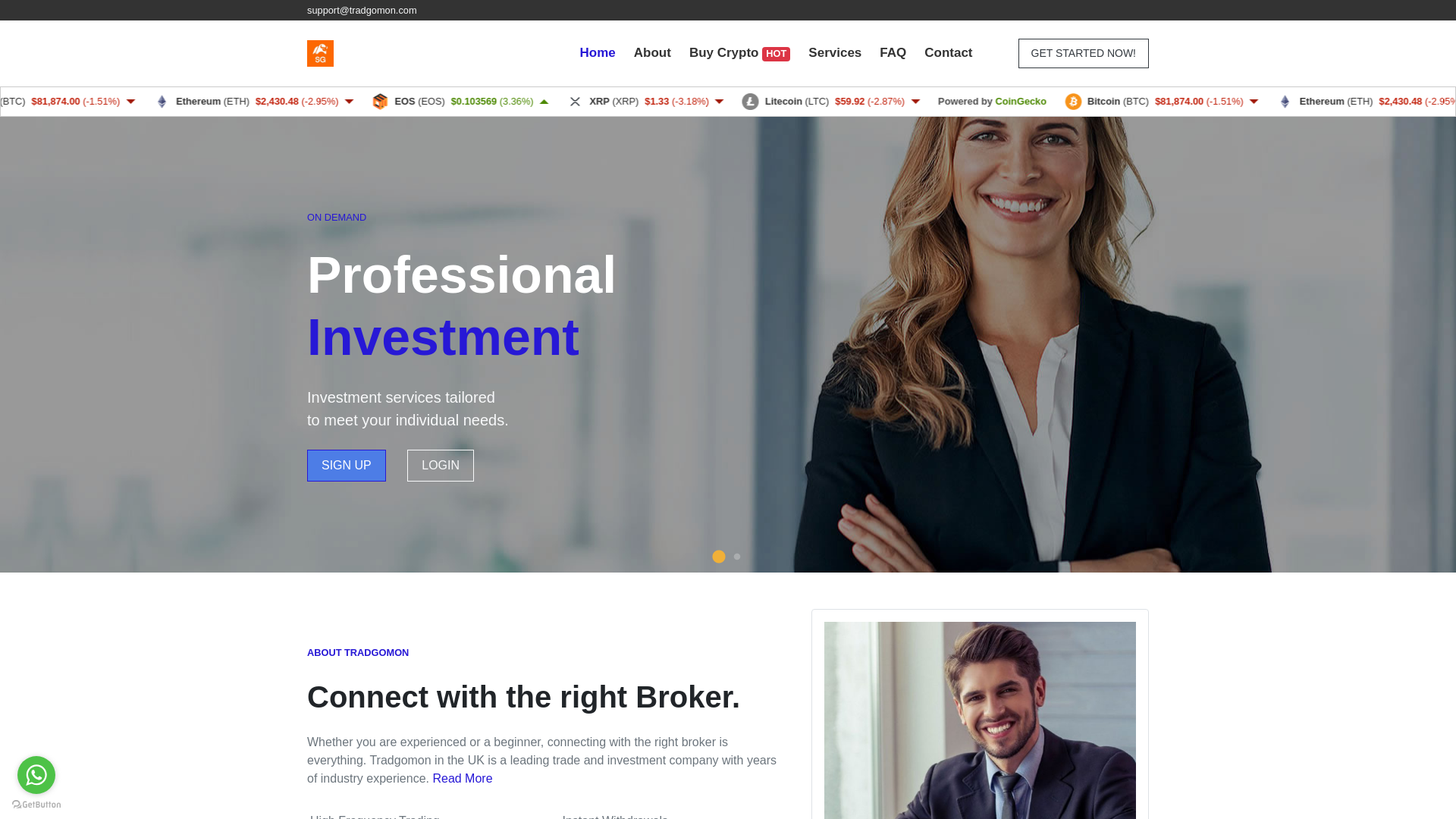 Screenshot of tradgomon.com