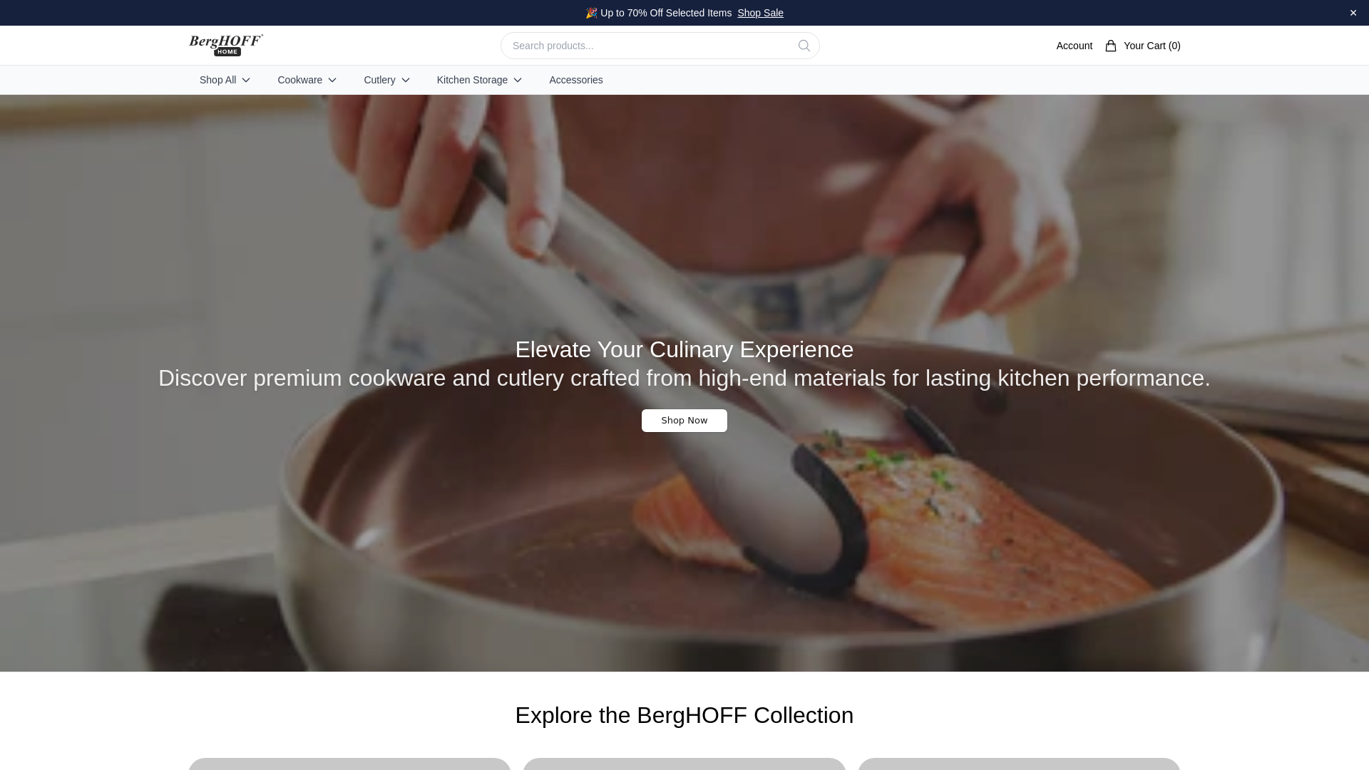 Screenshot of berghoffhomedirect.shop