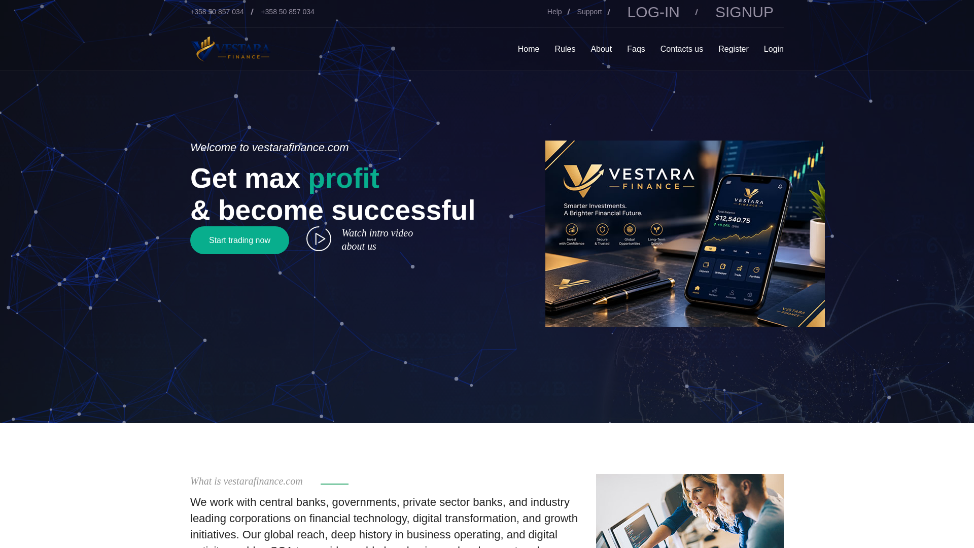 Screenshot of vestarafinance.com