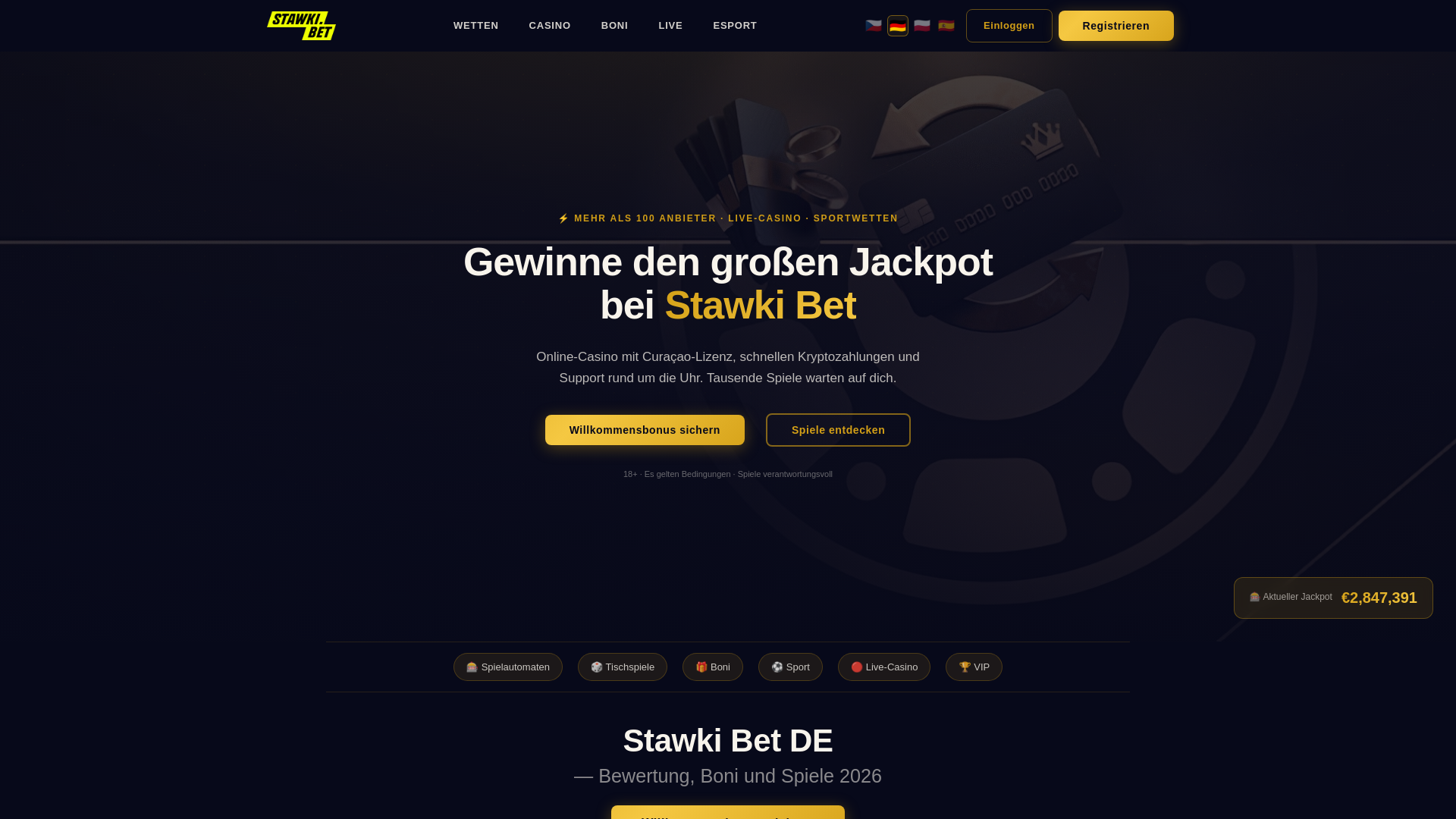 Screenshot of stawkibets.de