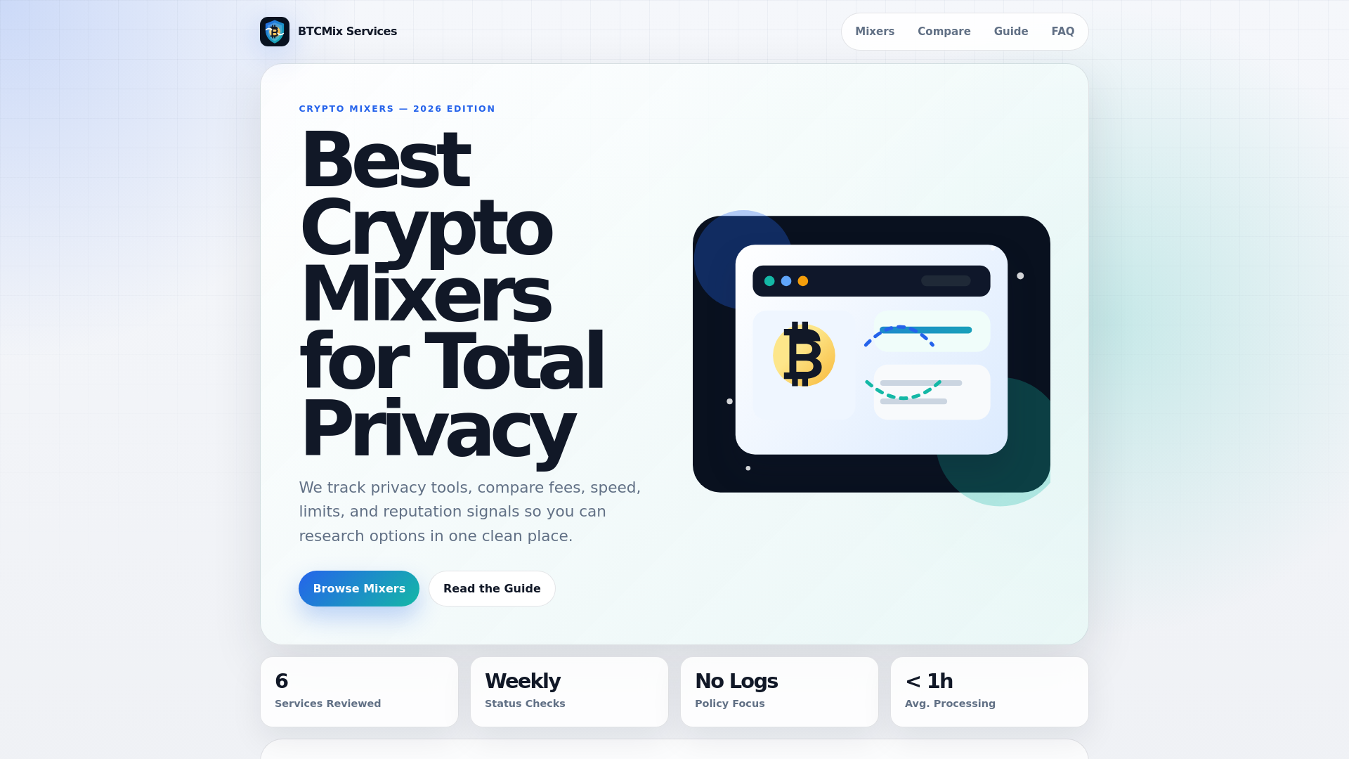 Screenshot di btcmix.services