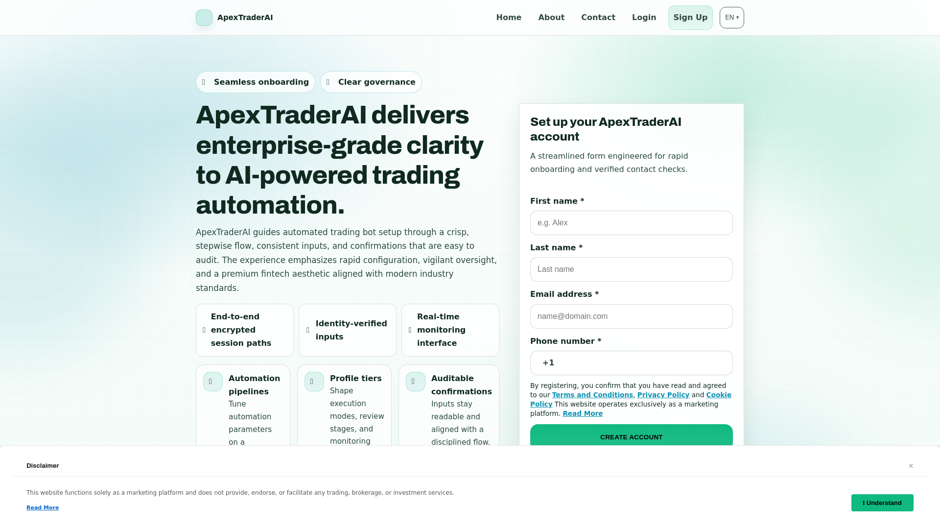 Screenshot of apextraderai.shop