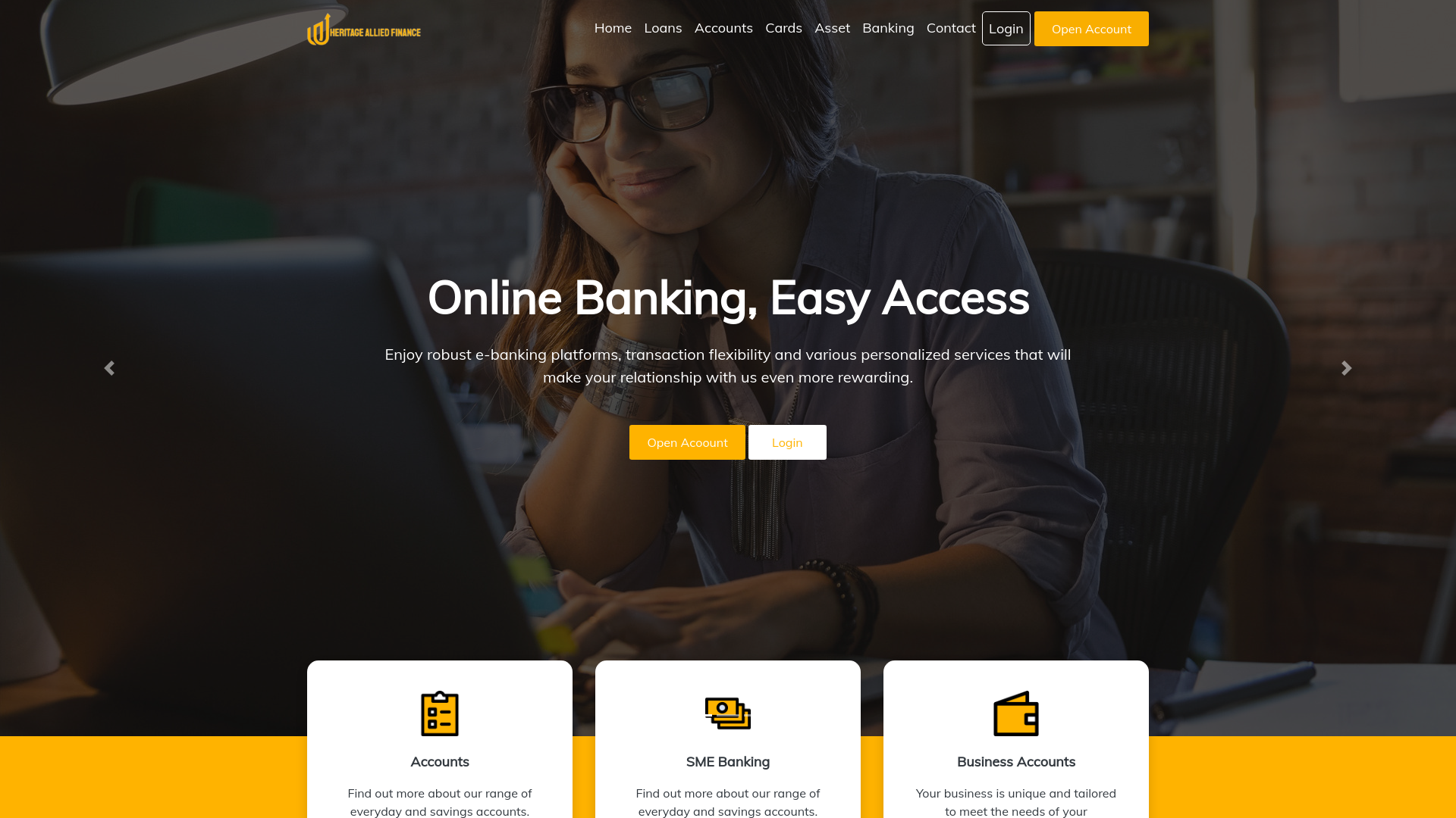 Screenshot of heritagealliedfinance.com