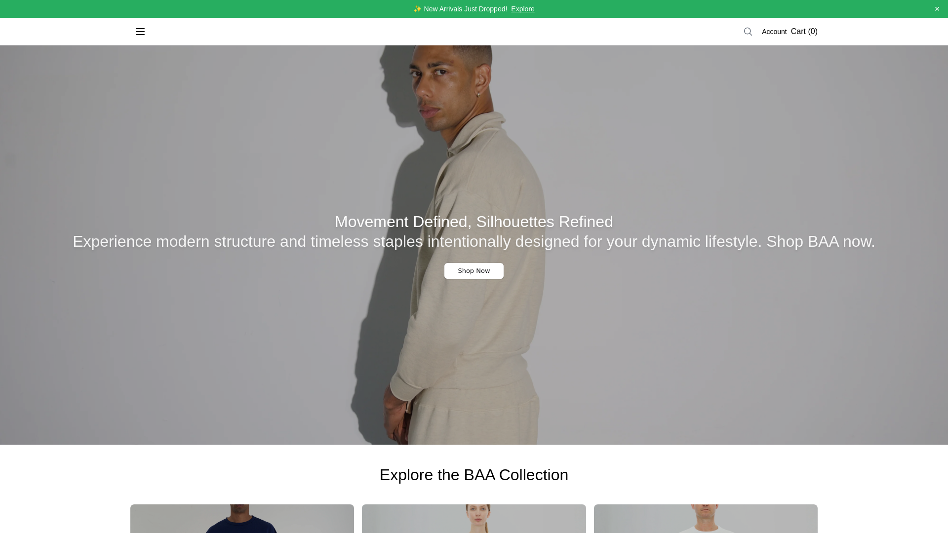 Tangkapan layar baacollection.shop