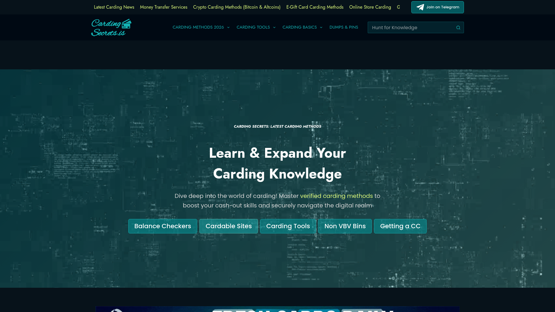 Screenshot of cardingsecrets.is