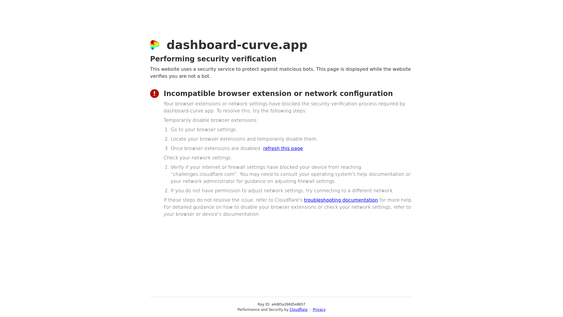 Screenshot of dashboard-curve.app
