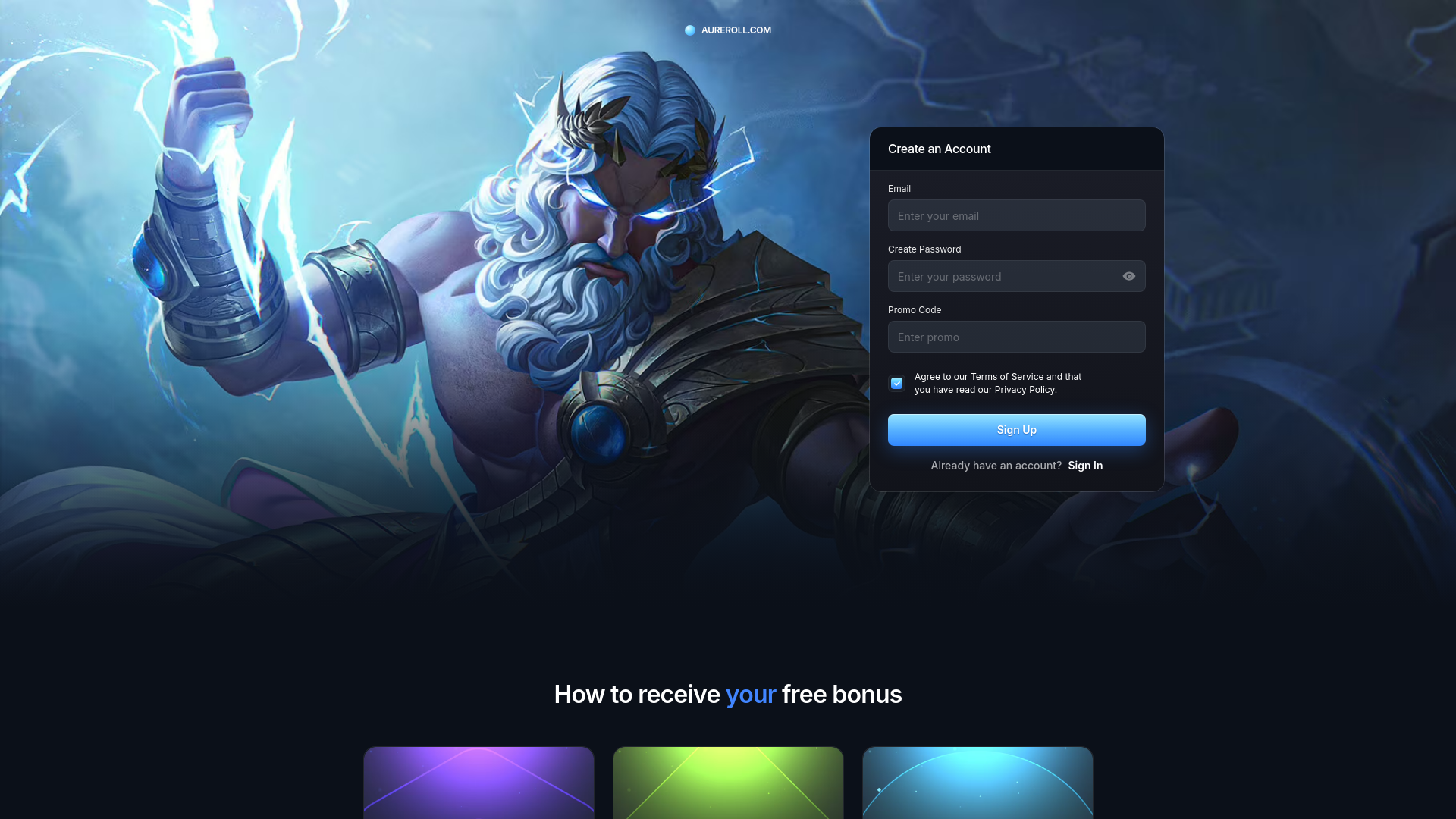 Captura de tela de aureroll.com
