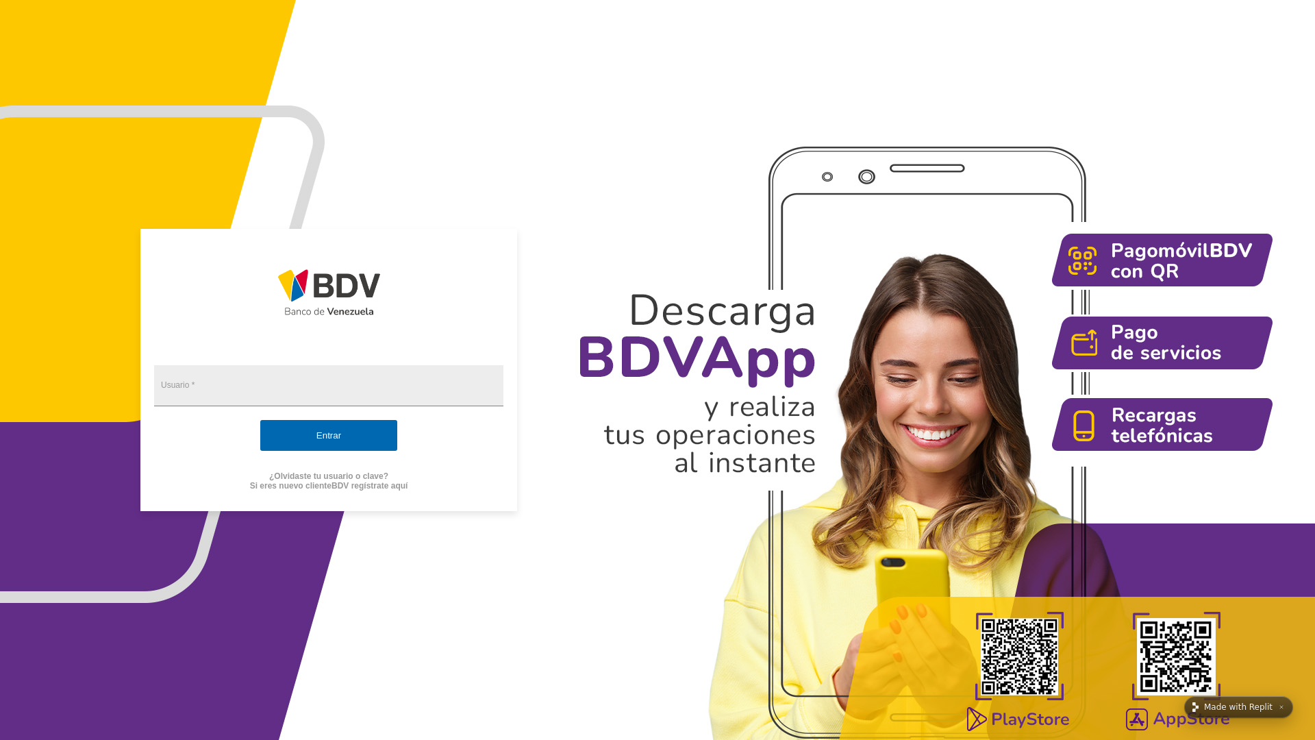 Screenshot of bdvcredienlinea-7--servcios.replit.app