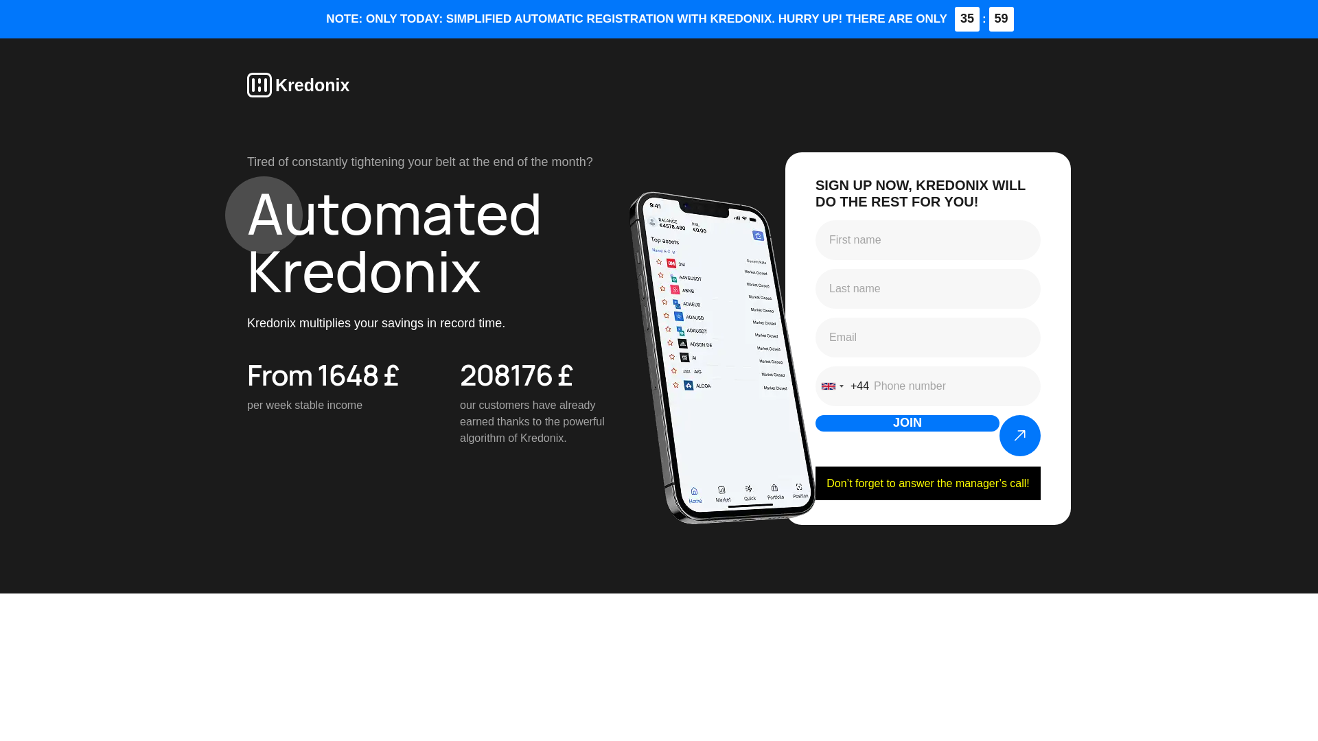 Снимок экрана kredonix.net