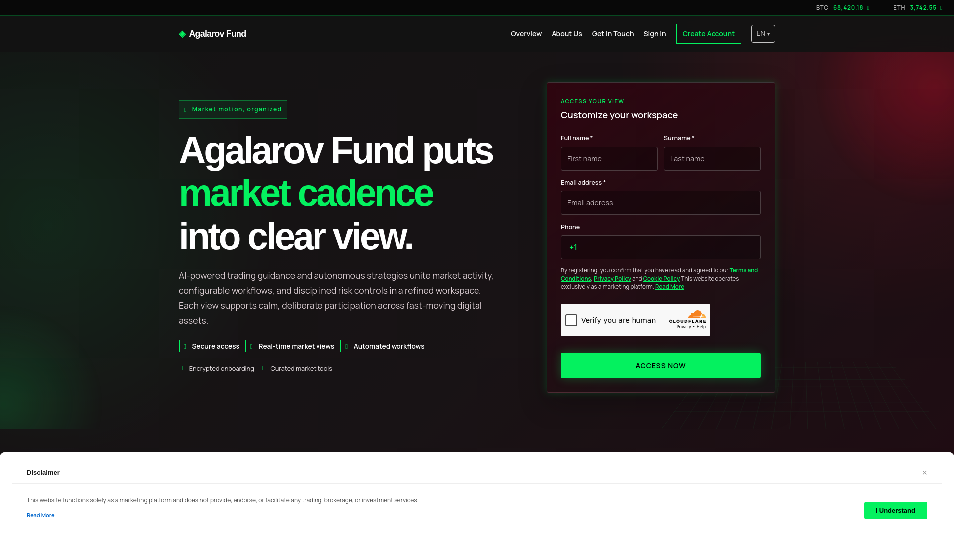 Screenshot of agalarovfund.digital
