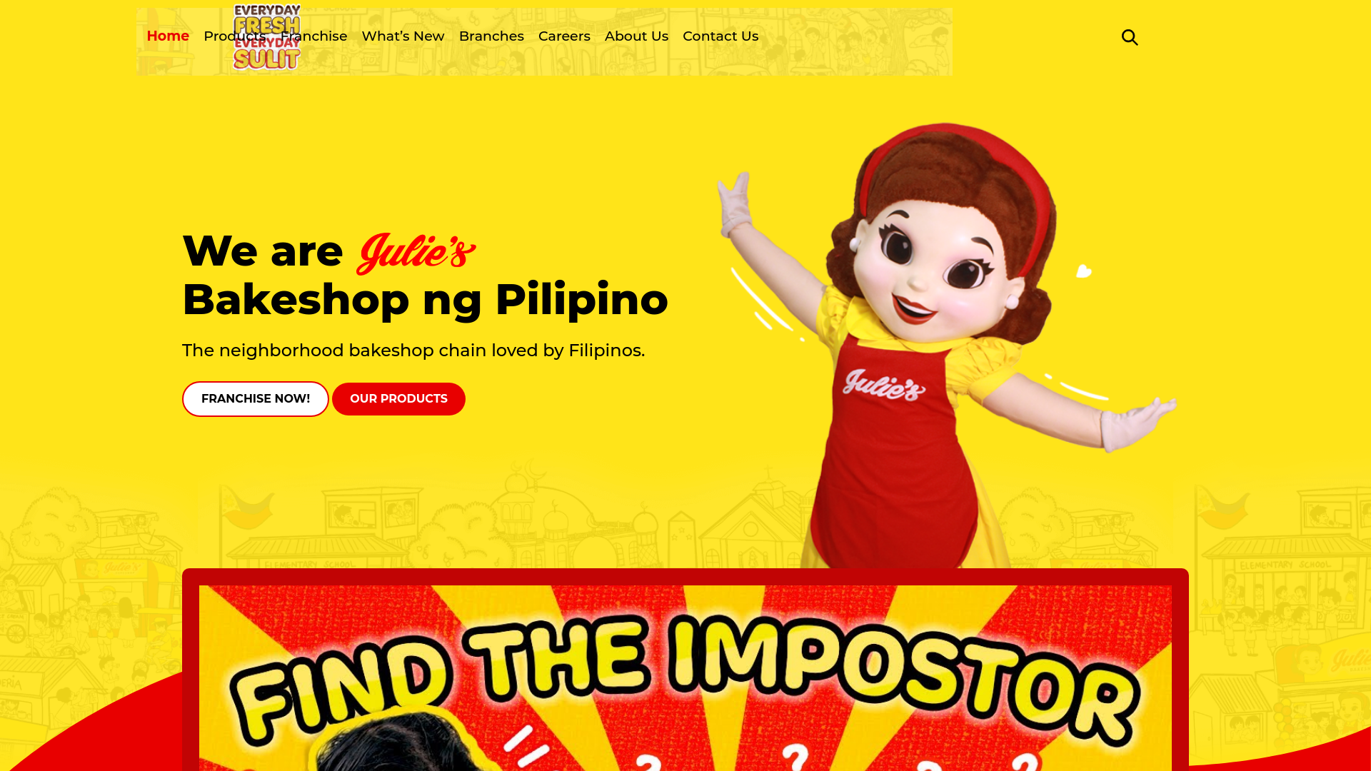 Screenshot of juliesbakeshop.com.ph