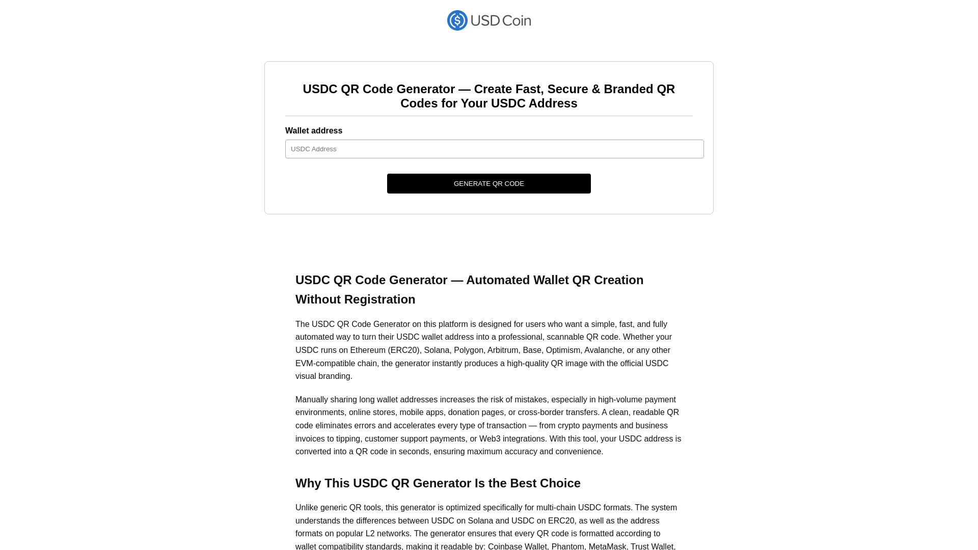 Screenshot of usd-qr-code.com