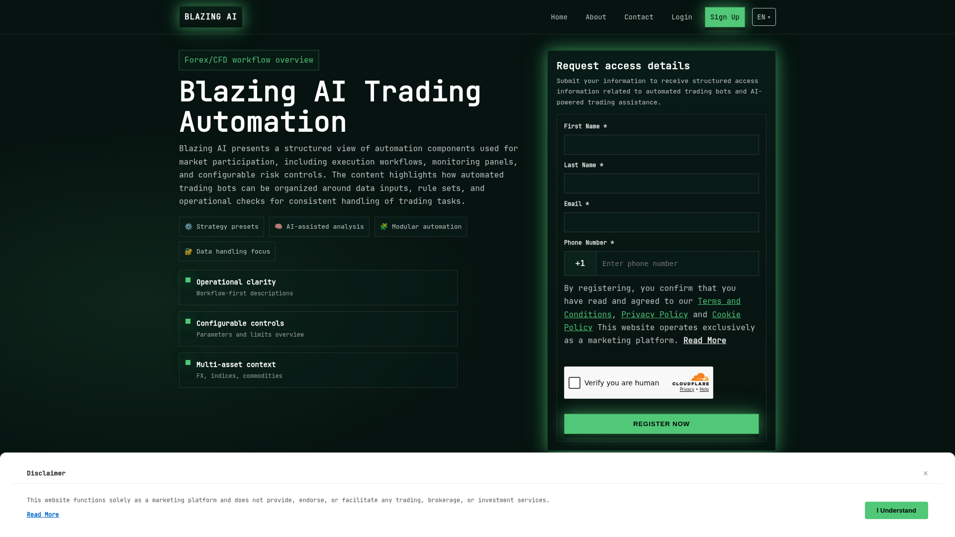 Screenshot of blazingai.click