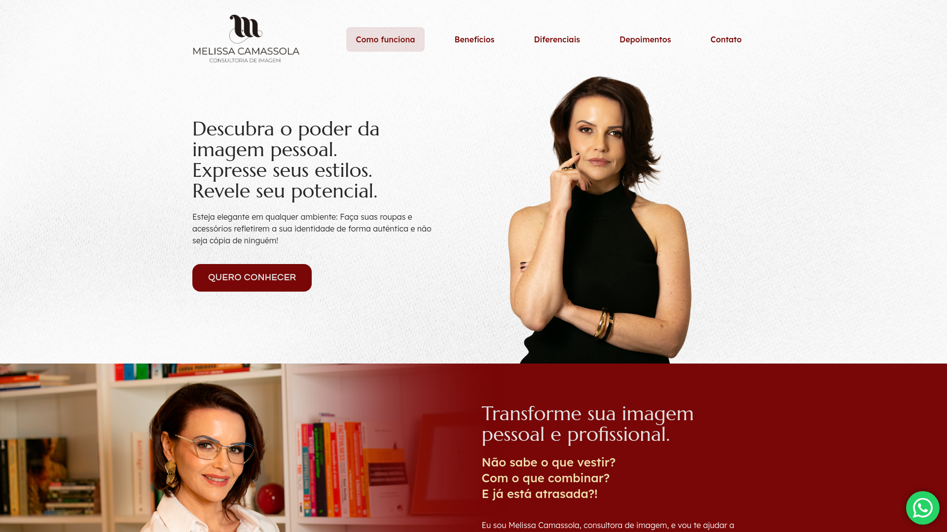 Screenshot of melissacamassola.com.br