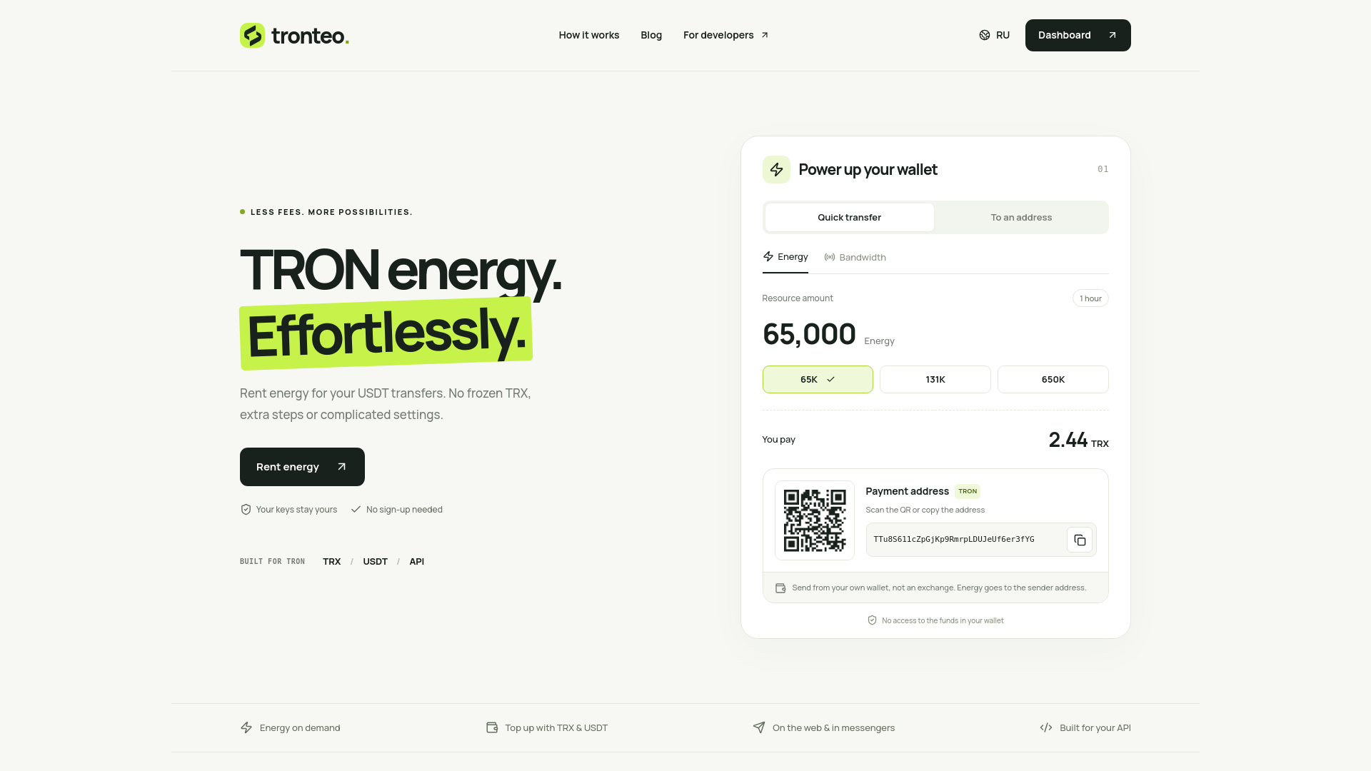 Captura de pantalla de ttron.energy