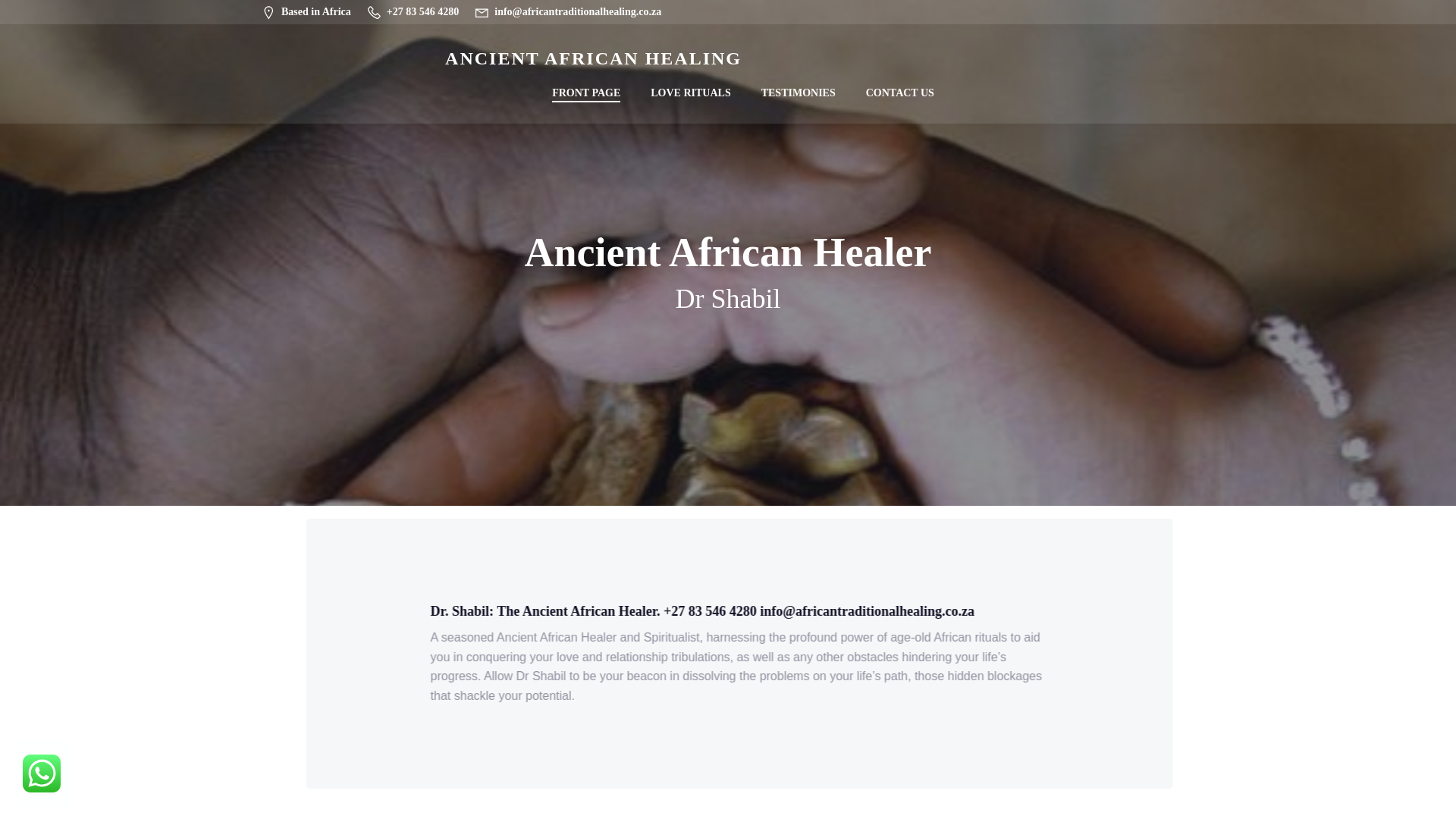 africantraditionalhealing.co.za 的截图