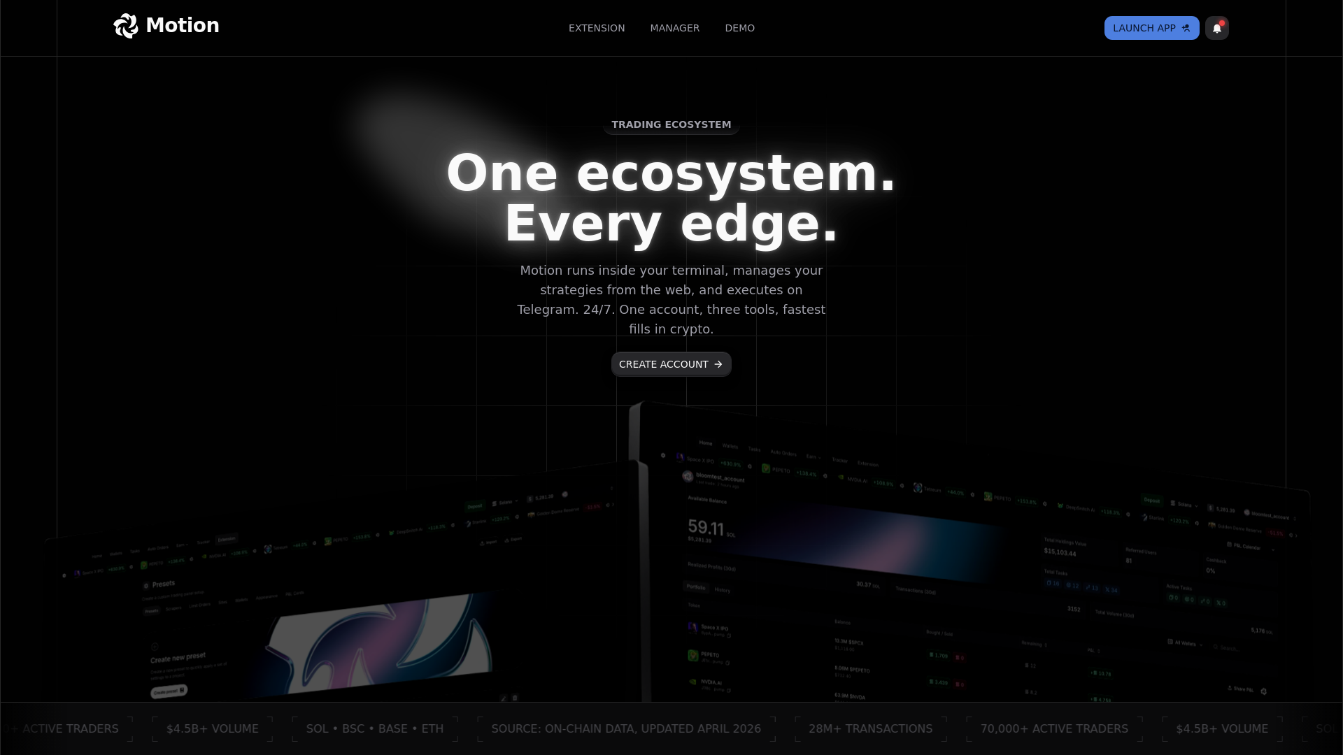 Снимок экрана motiontrading.app