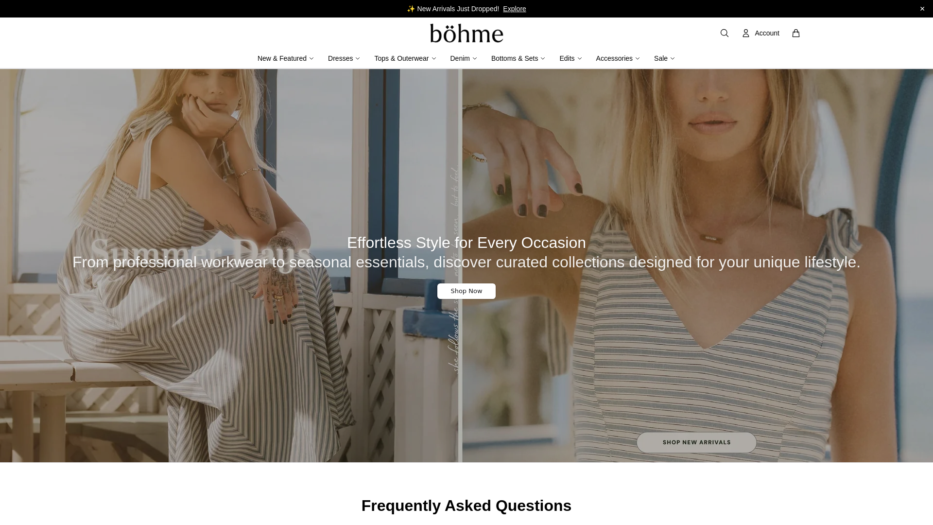 Screenshot of bohmeapparel.shop