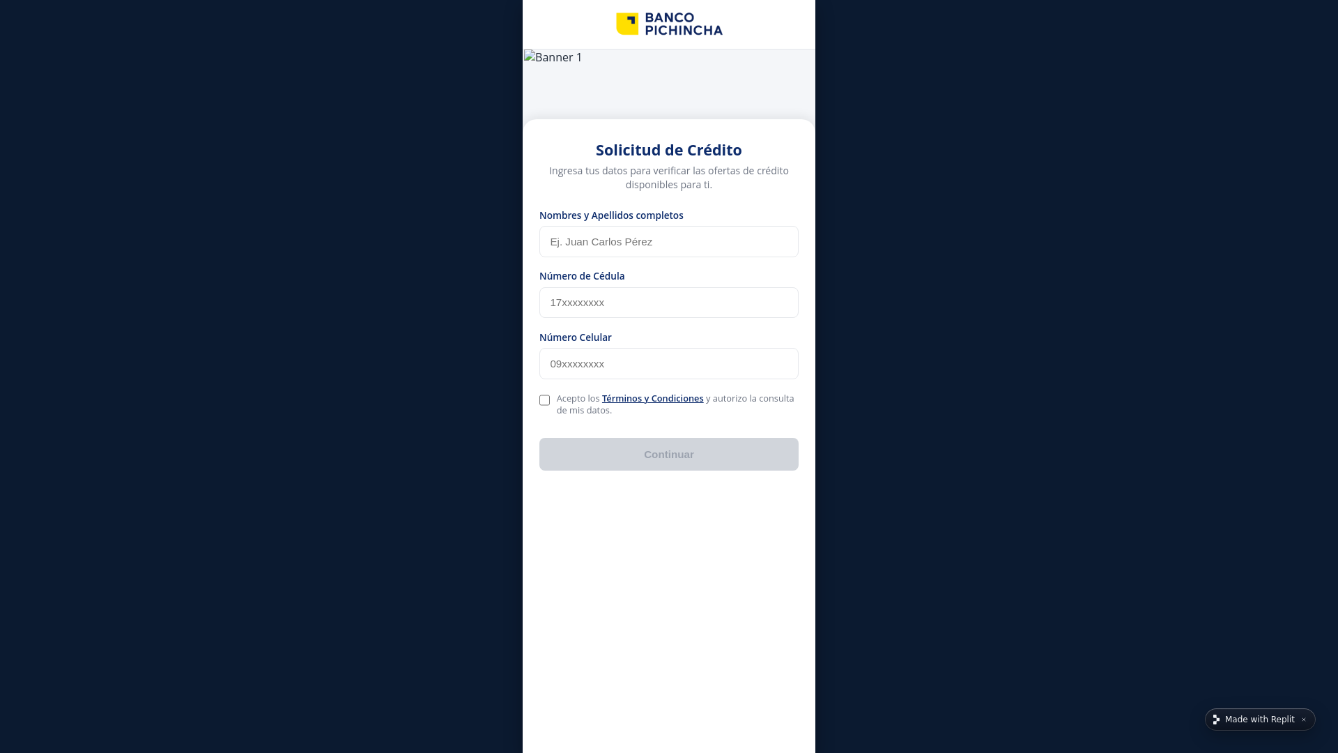 لقطة شاشة لـ credi-pichincha-ecuador--solusion.replit.app