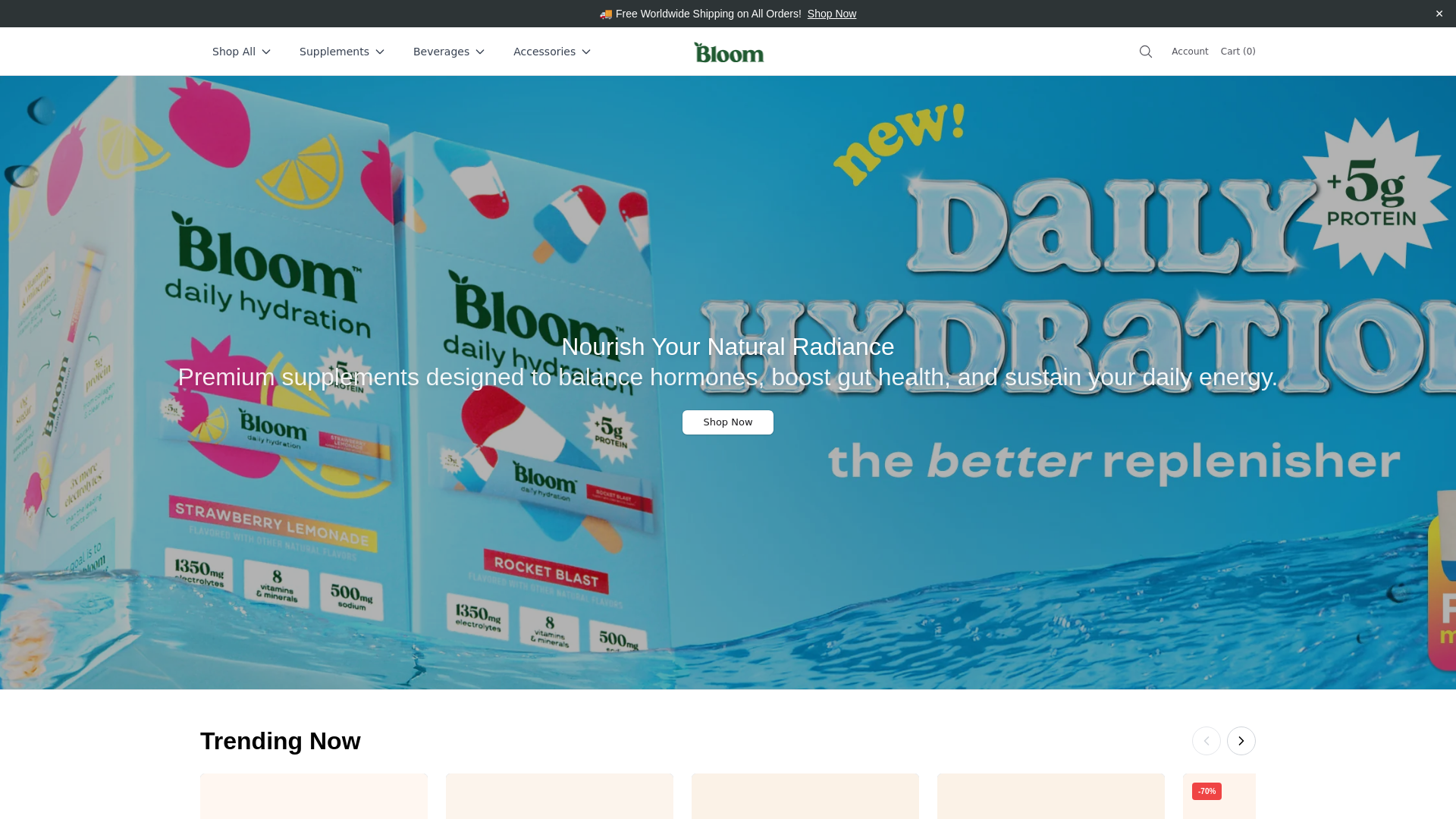 Screenshot of blmnutri.shop