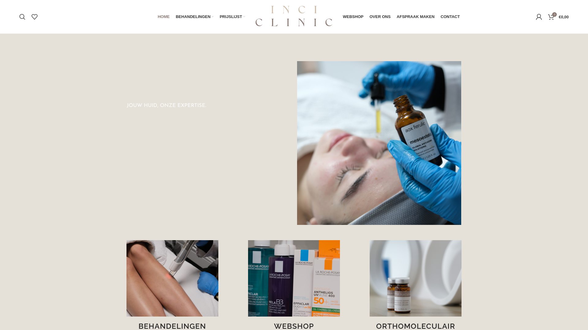 Screenshot of inci-huidtherapie.nl
