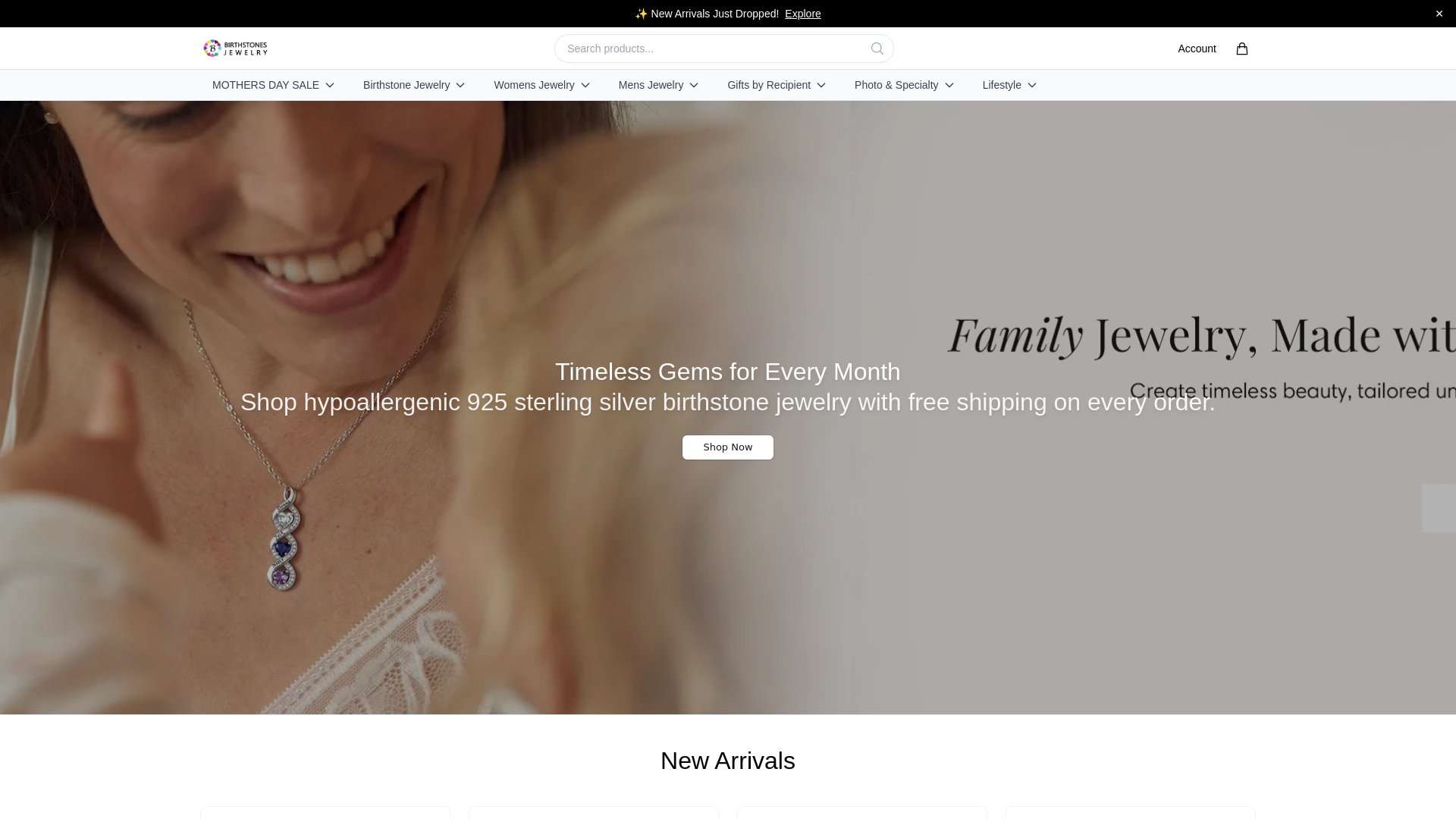 Screenshot of birthstonesjewelryonline.shop