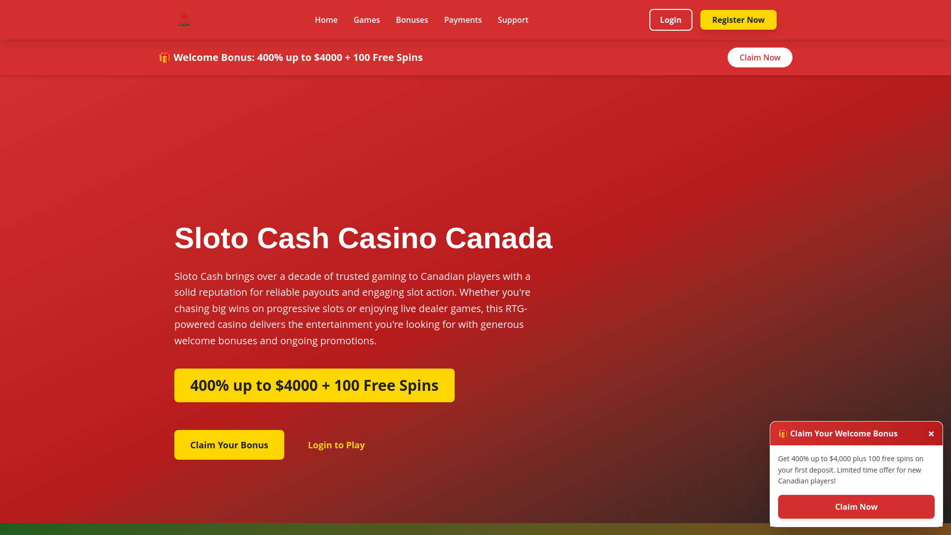 Screenshot of sloto-cash.ca