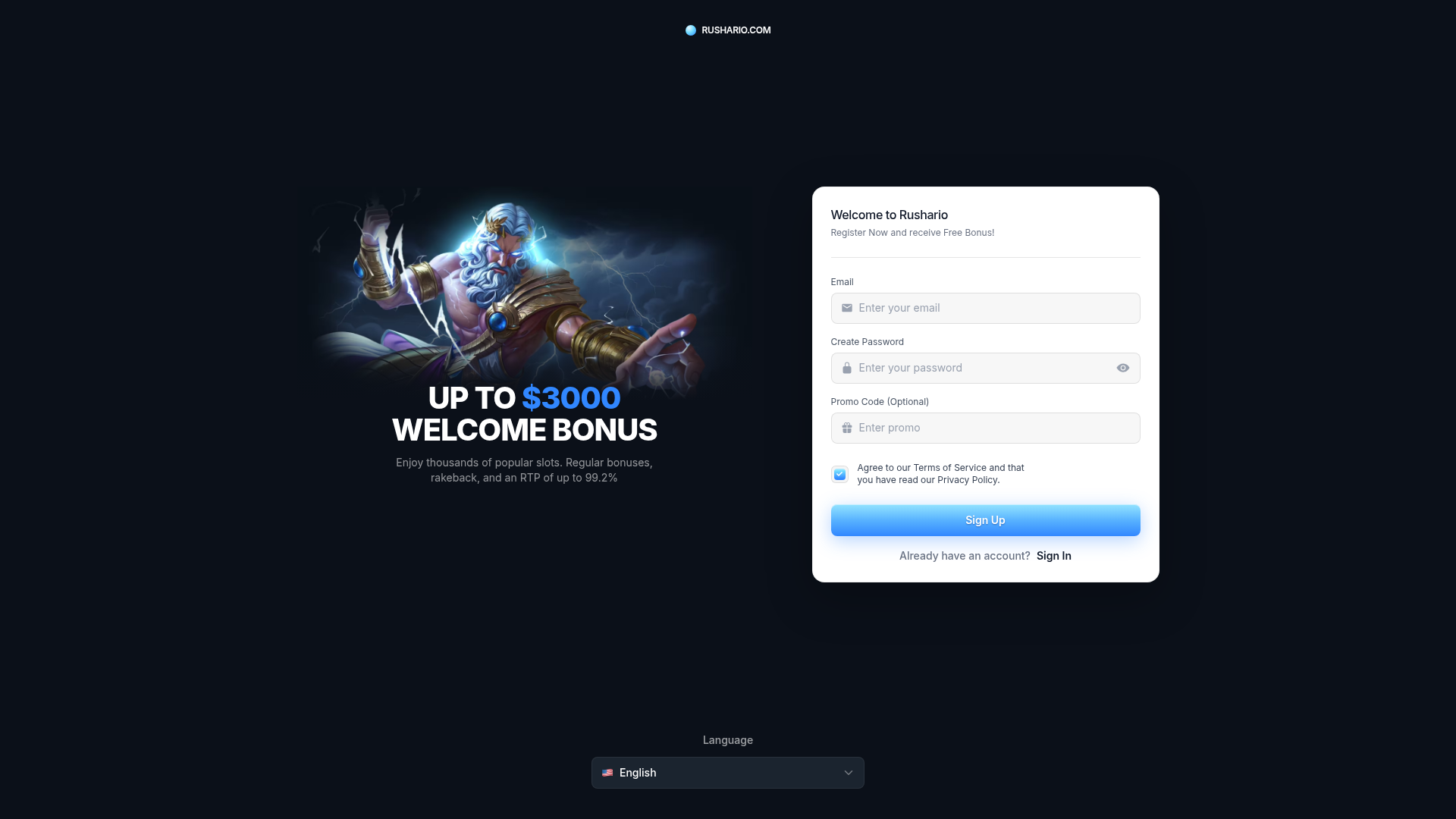 Captura de tela de rushario.com