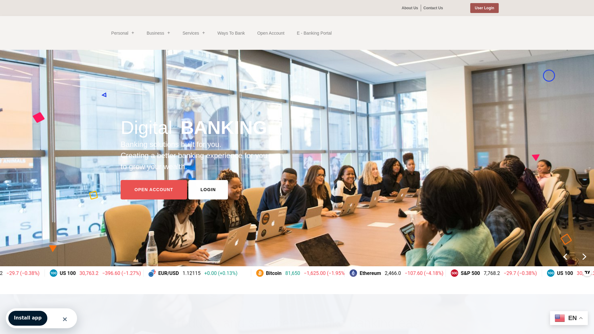 Screenshot of trustbancorpfin.com