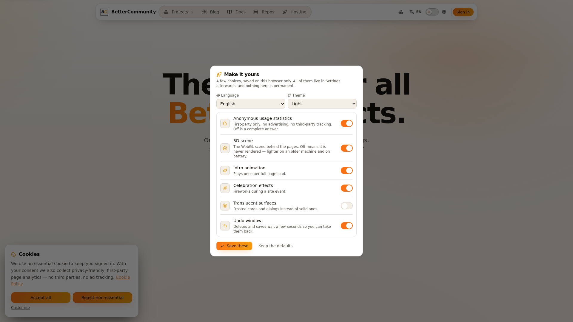 Screenshot of bettercommunity.ch
