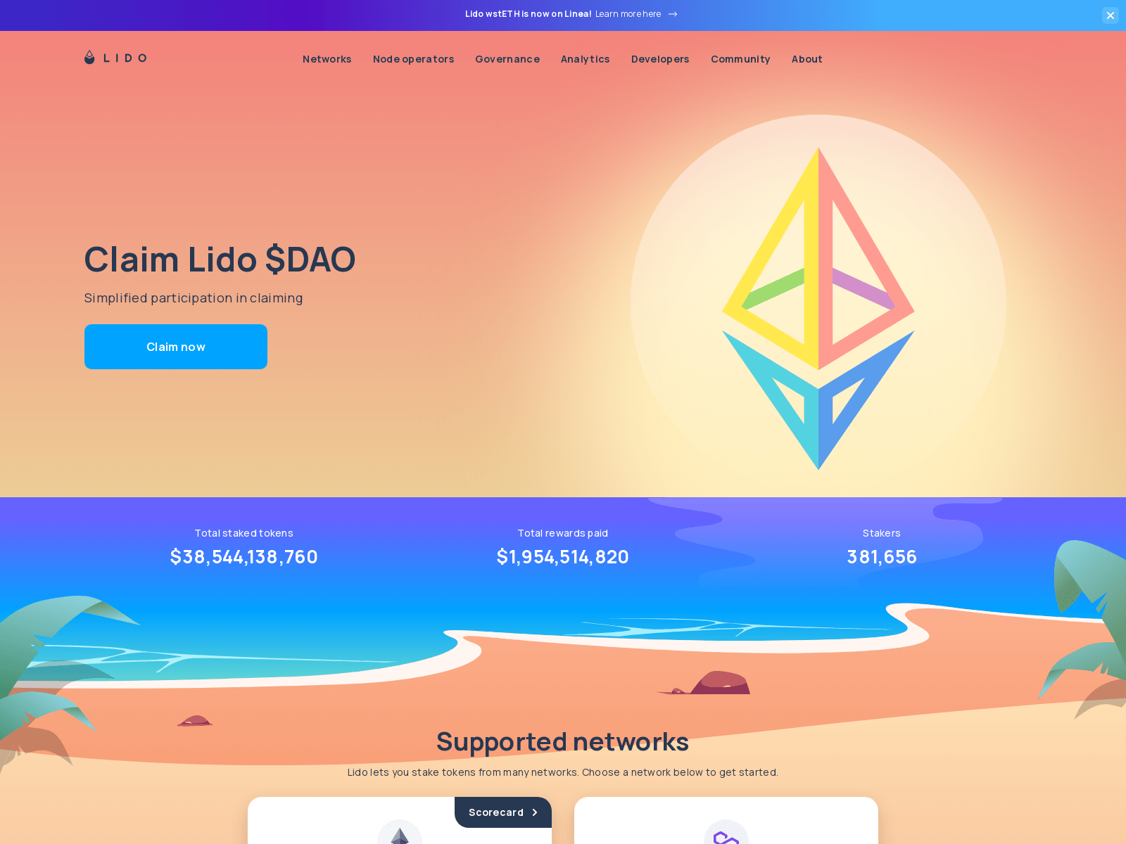 Screenshot of lido.finance.fi.be-drv.com