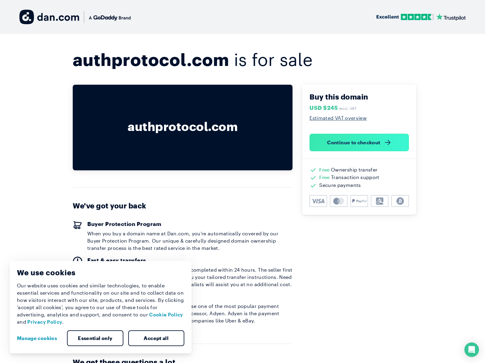 Screenshot of authprotocol.com