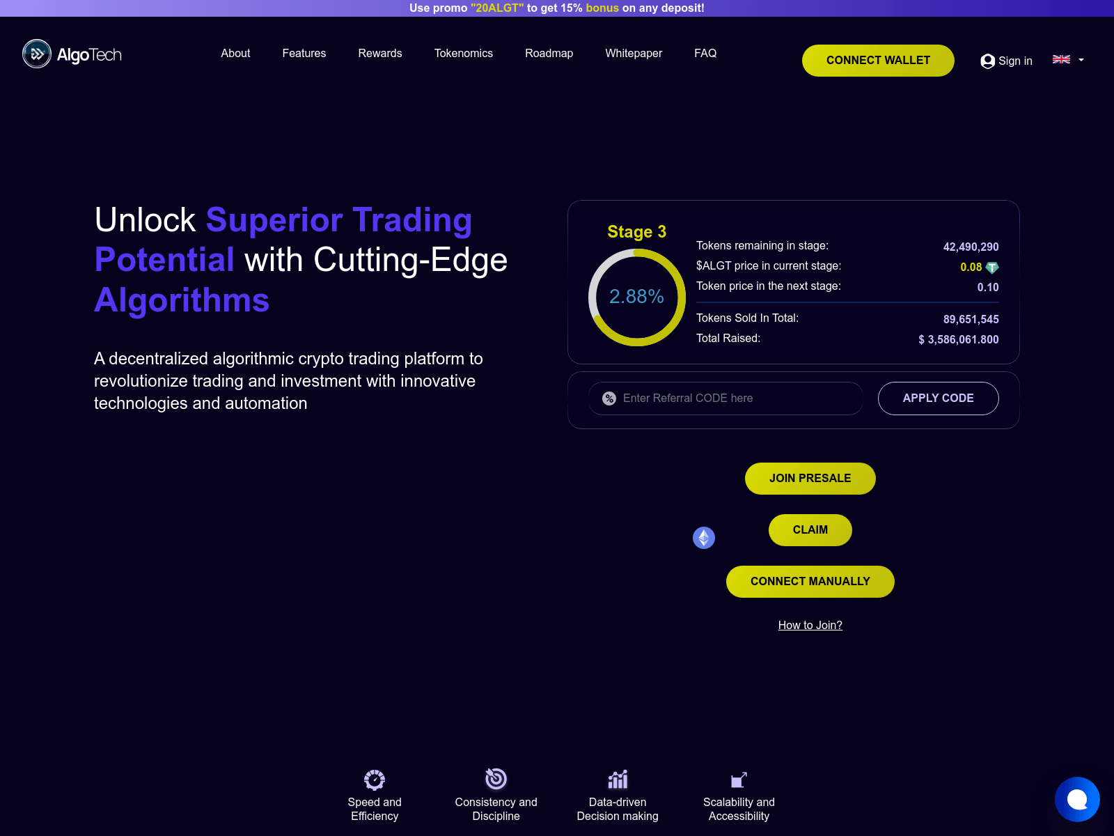 Screenshot of algotech.trade