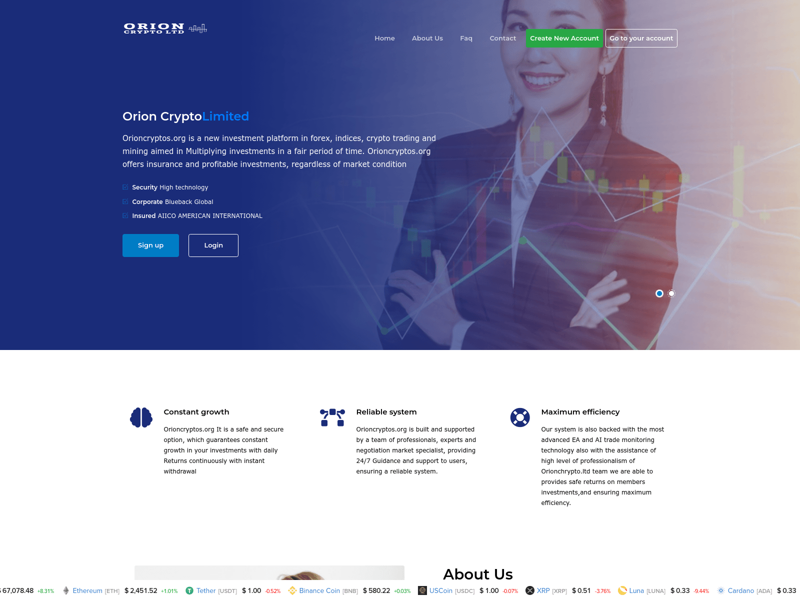 Screenshot of orioncryptos.org