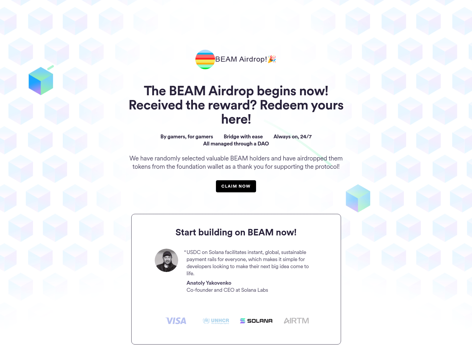 Screenshot of airdrop-beam-token.pages.dev