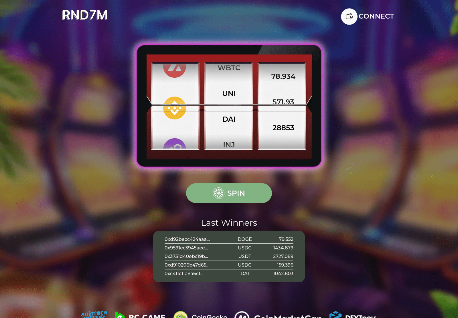 Screenshot of random-coin.eu