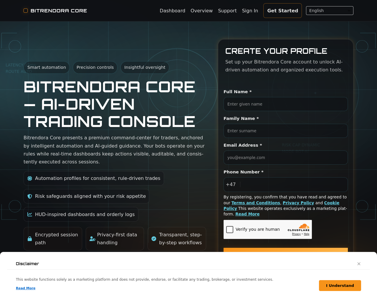 Screenshot of bitrendoracore.digital