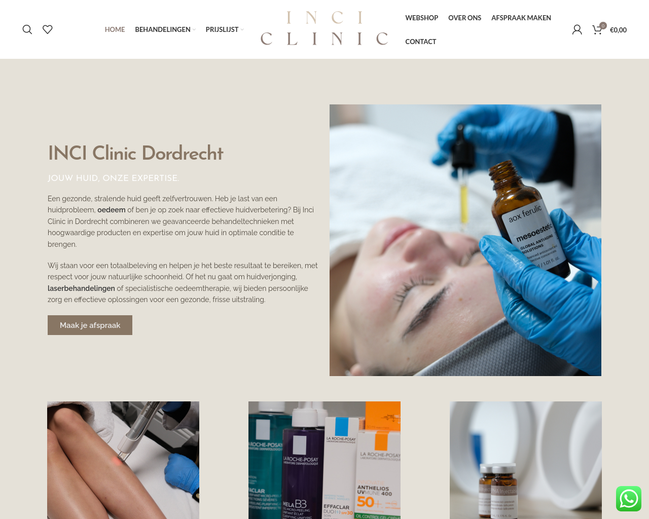 Screenshot of inci-huidtherapie.nl