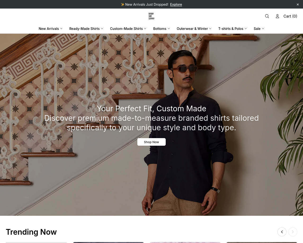 Screenshot of bombayshirtcompany.shop