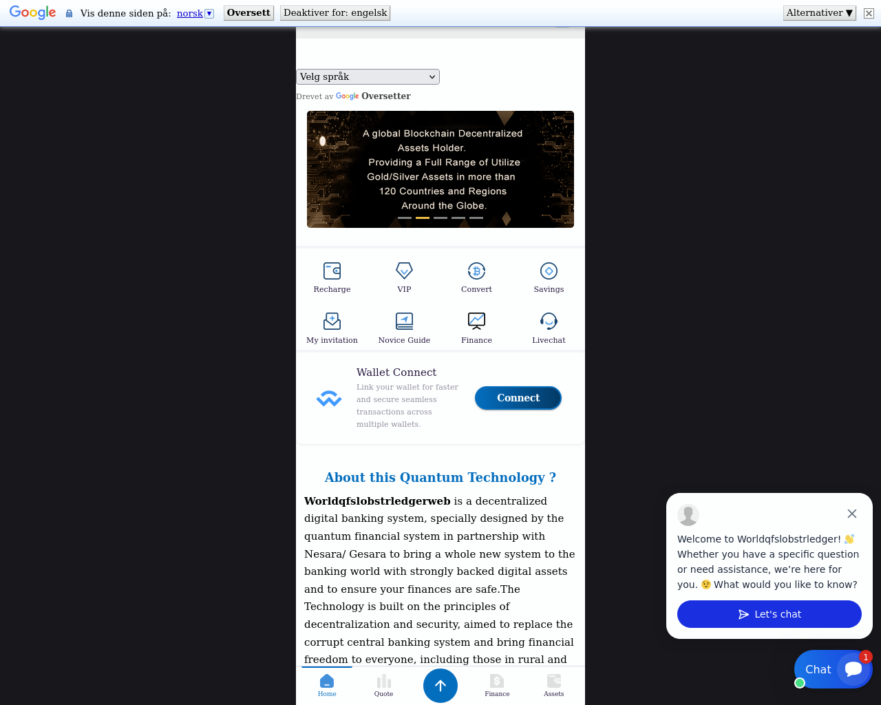 Screenshot of worldqfslobstrledgerweb.co.uk