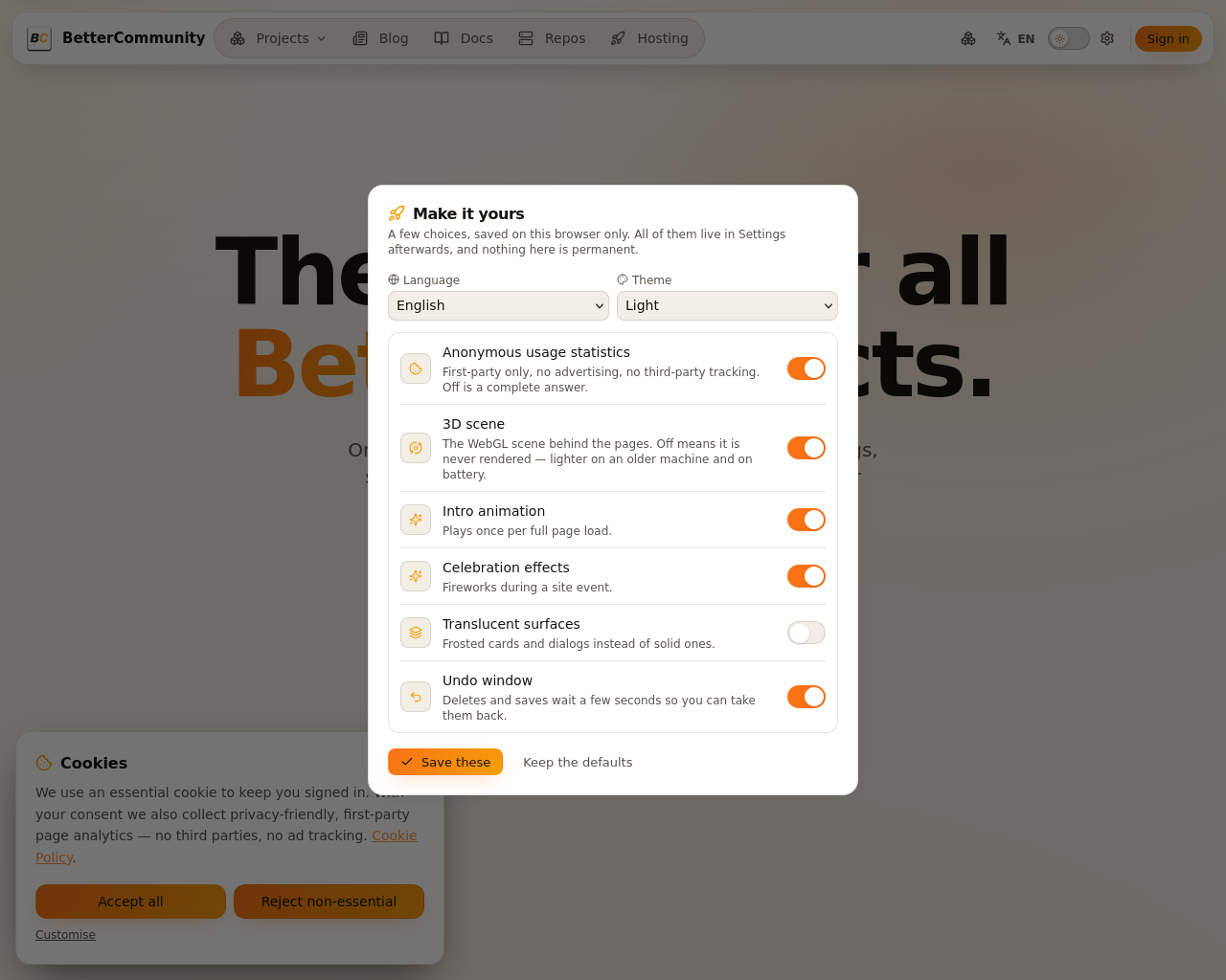 Screenshot of bettercommunity.ch
