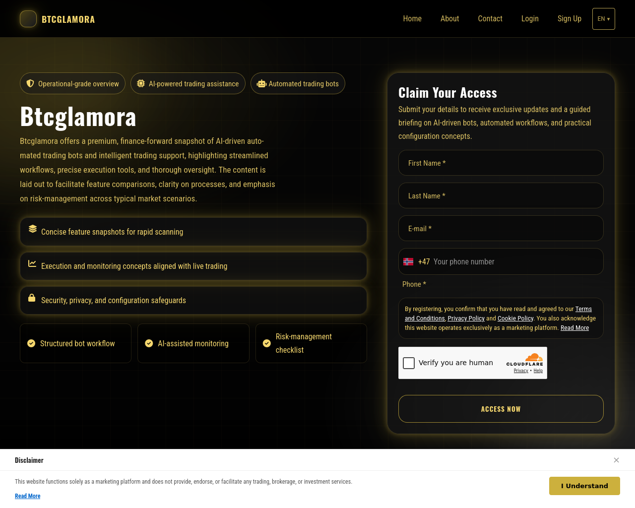 Screenshot of btcglamorasystem.com