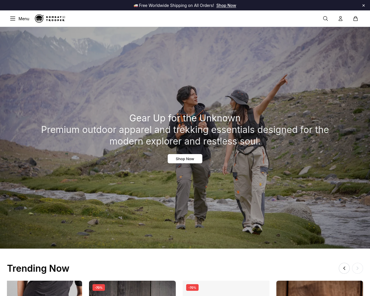 Screenshot of bombaytrooperemporiumshop.shop