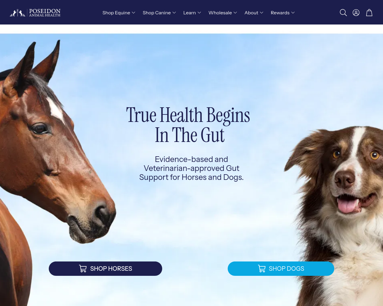 Screenshot of poseidonanimalhealth.com.au
