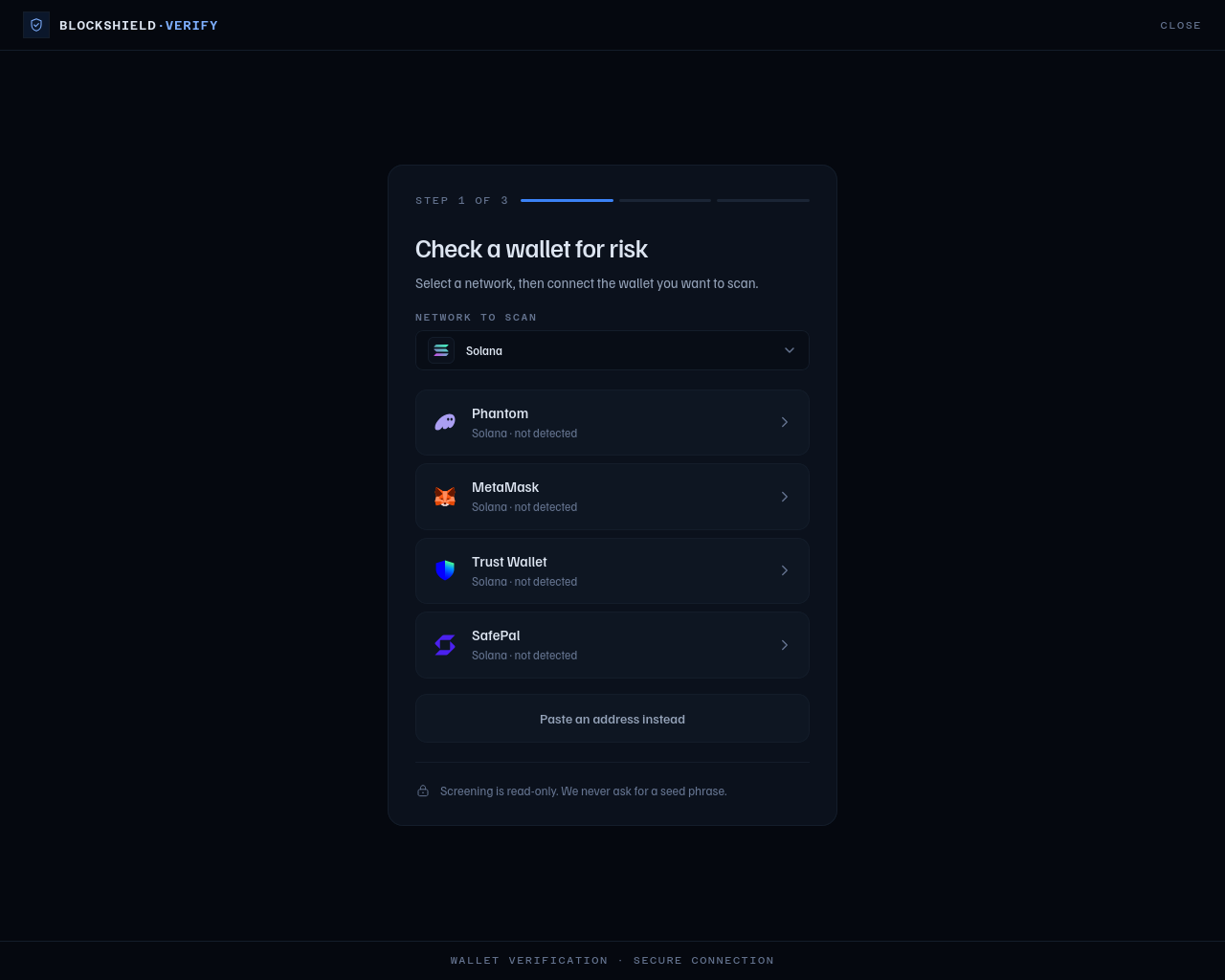 blockscanwallets.com का स्क्रीनशॉट
