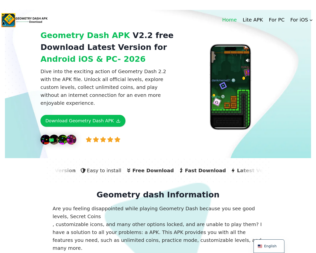 Screenshot von geometrydasshapk.com